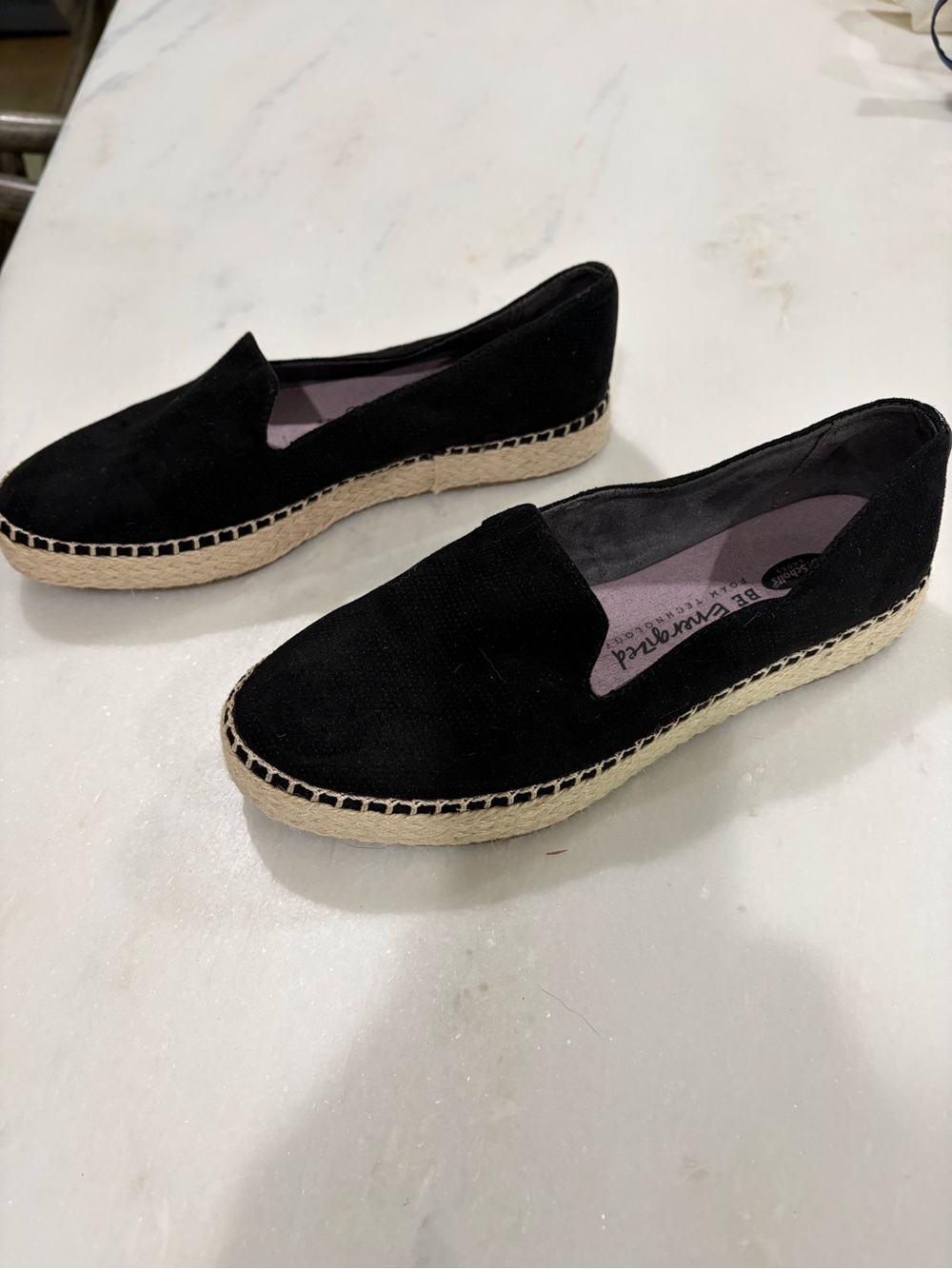 Black Espadrille Slip-On Flats